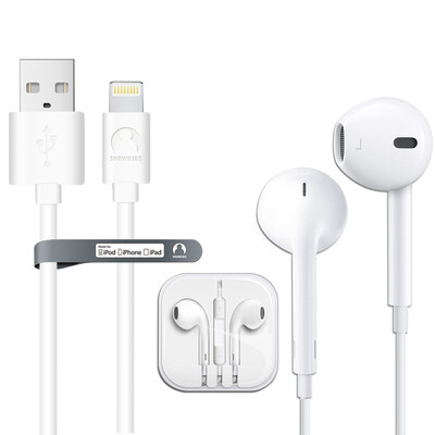 

Snowkids Apple MFi certification 1.2 m data cable + Apple ear headphone headset suit for iPhone5S / SE / 6 / 6S / 6P / 6SP