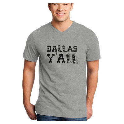 

Dallas Yall - Boots - Texas Pride Adult V-Neck T-Shirt