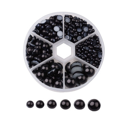 

PH PANDAHALL 690pcs 6 Styles Half Round Domed Imitation Pearl ABS Acrylic Beads