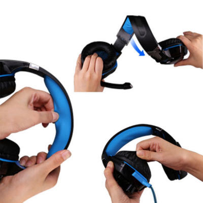 

35 mm Blau Gaming Headset Mic LED Kopfhörer Stereo Surround Für PC PS4 Xbox
