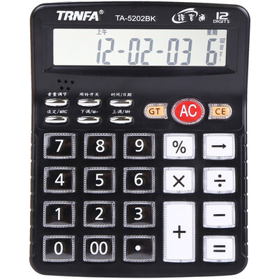 

Письмо TRNFA TA-5202 12 цифр реальный голос калькулятор большой экран большой пресс финансовый кабинет калькулятор черный