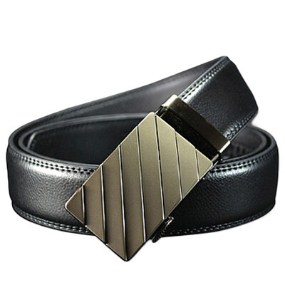 

MSEK MPD13323 Men's Belt Automatic buckle double-sided first layer leather belt belt Belt Black