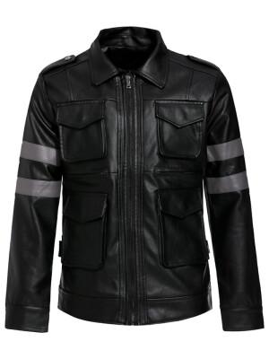 

Stripe Mens PU Jacket