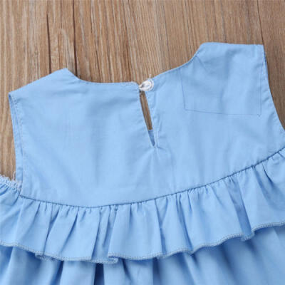 

Canis Toddler Kids Baby Girls Off Shoulder Party Pageant Summer Dress Sundress