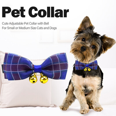 

Cat&Dog Collar with Bell Cute Pet Bowtie Adjustable Bowtie Collar for Small or Medium Cats&Dogs