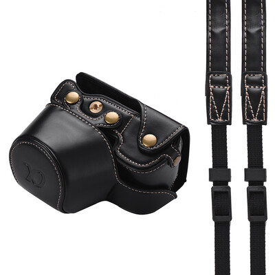 

PU Leather Camera Case Bag with Camera Shoulder Strap for Sony Alpha A6300 A6000