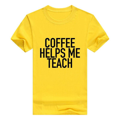 

Coffee Helps Me Teach - Funny Teaching Men Cotton T-Shirt