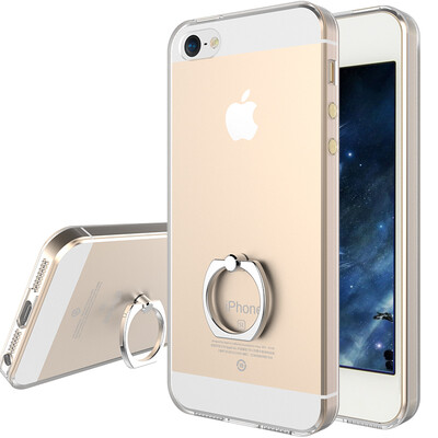 

KOOLIFE iphone se / 5s мобильный телефон чехол защитный чехол Apple 5s скоба для пряжки пальца мягкая раковина / яблоко SE творческий кронштейн анти-капли прозрачный корпус талреп отверстие