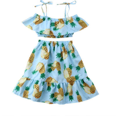 

Toddler Kids Baby Girls Outfits Floral Clothes Denim Shirt Tops Tutu Dress Sets