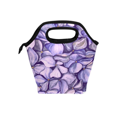 

Lunch Bag Tote Bag Purple Flower Travel Picnic Organizer Lunch Holder Handbags Lunch Bag Box