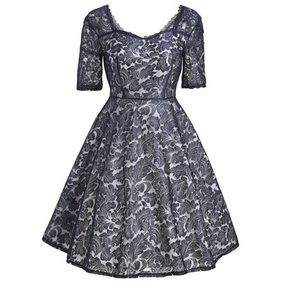 

Lace Sweetheart Floral Vintage Dress