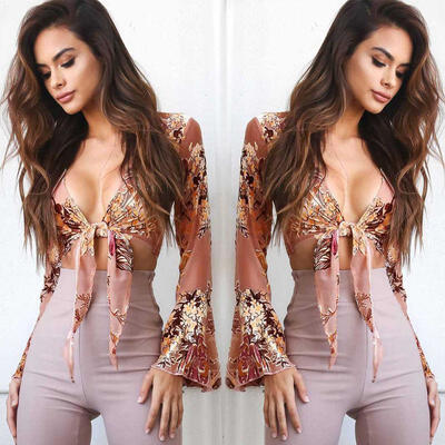 

UK Plus Size Womens Floral Print Long Sleeve Ladies Casual Tops T-Shirt Blouse