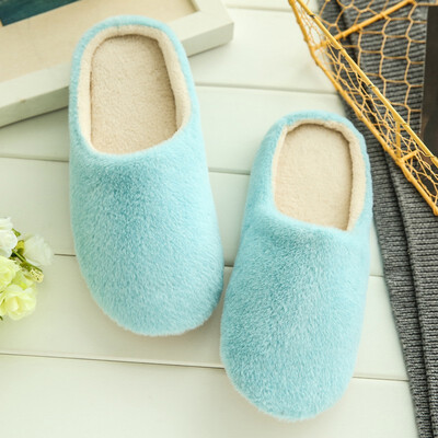 

Solid suede fabric soft soles cotton houseshoes