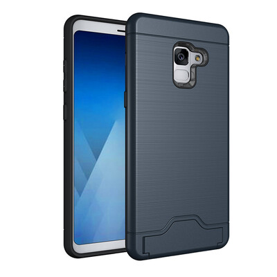 

Fivice Samsung A7 2018 Case TPU all-inclusive anti-drop brushed card with bracket mobile phone case