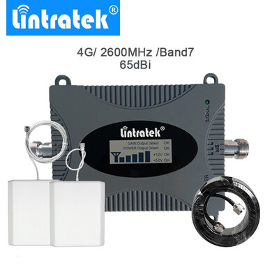 

Lintratek 4G LTE Repeater 2600MHz LCD Display Cellular Signal Booster Mini FDD 2600 4G Mobile Signal Amplifier Antenna Set15
