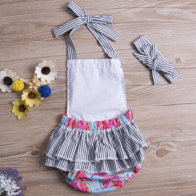 

Newborn Baby Girl Backless Romper Jumpsuit Bodysuit Dress Clothes Summer Outfit