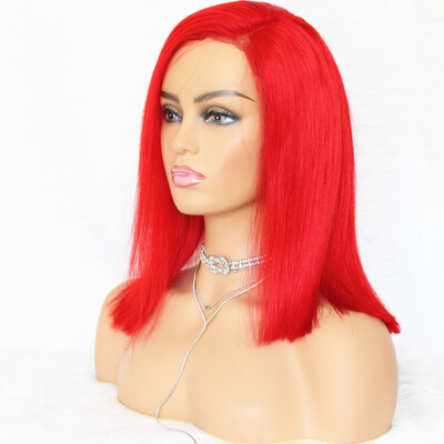 

Red Color Full Lace Human Hair Wig Peruvian Virgin Hair Wig