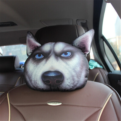 

3D animal pillow car neck pillow cartoon creative car accessories Four seasons universal