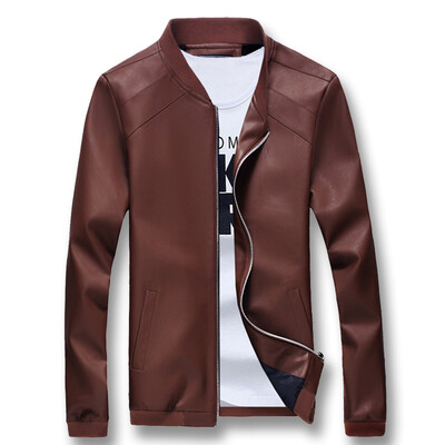 

Fashion Men PU Jackets Autumn 2016 Winter Men Leather Coats Slim Fits Men's Casual Coats Jackets Plus Size 5XL Hot Sale 4 Colors