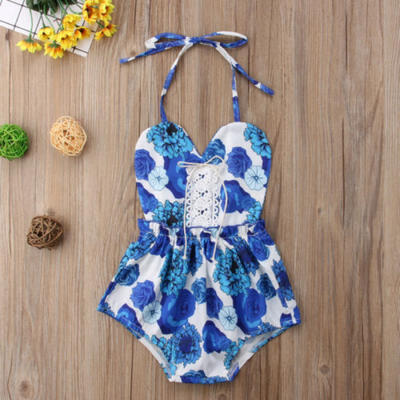 

Newborn Infant Baby Girl Kid Lace Floral Loose Strap Romper Jumpsuit Clothes UK