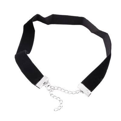 

90's Black Gothic Handmade Retro Velvet Cord Choker Charm Necklace Jewelry
