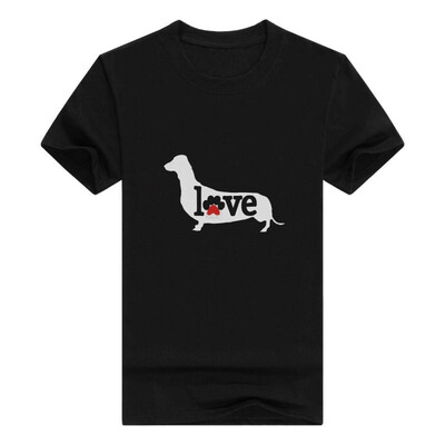 

Dachshund Gift Love Dog PAW Prints Doxie Breed Men T-Shirt