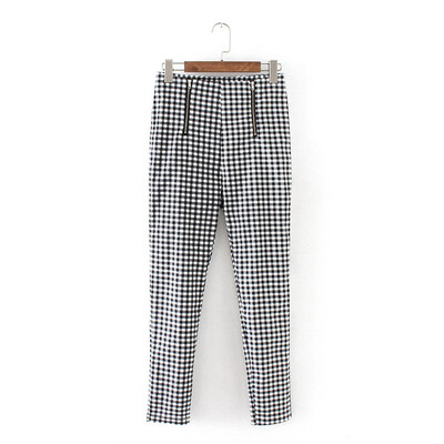

Women Side Stripe Trousers Plaid Pants Sweatpants Casual Cotton Comfortable Elastic Pants Joggers