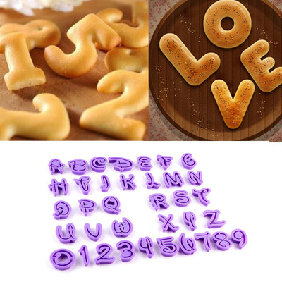 

36Pcs Numbers Alphabet Letters Cookies Embosser Cutter Cake Decorating Mould