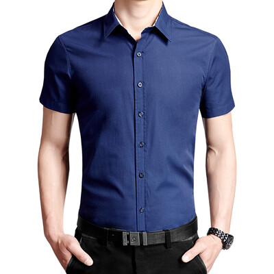 

New Arrivals Men Shirts Cotton Men Dress Casual Shirts Short Sleeves Men Slim Shirts 2016 Summer Men Shirts High Quality