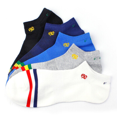 

Jingdong supermarket] FFF / French rooster men socks men net breathable boat socks spring and summer low to help cotton socks solid color are 5 pairs of mixed (9322