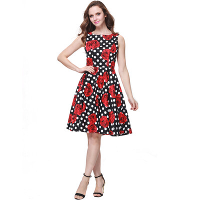 

Buenos Ninos Women Classic 1950s Vintage Retro Rockabilly Party Ball Swing Dress