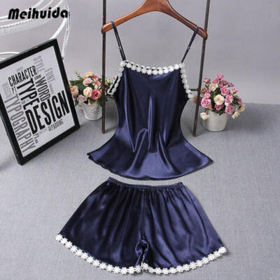 

US Sexy-Lingerie-Women-Silk-Lace-Robe-Babydoll-Nightgown-Ladies-2PCS-Sleepwear