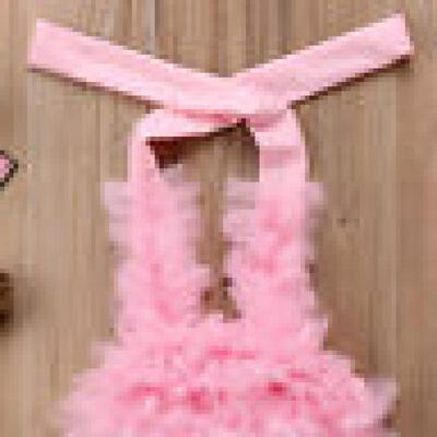 

Toddler Kids Baby Girl Halter Tulle Dress Swimwear Swimsuit Cap 2Pcs Beachwear