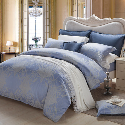 

Miaojiao Домашний текстиль (MENDALE) Комплект постельных принадлежностей Окрашенный жаккард Четырехкомпонентный европейский стиль Элегантные постельные принадлежности Windsor Noble 1,8 м. Кровать 248 * 248 см