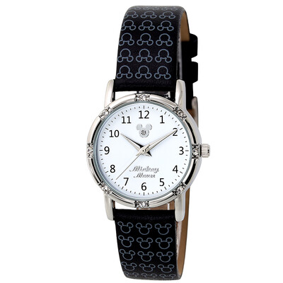 

Дисней (Disney) Ши Ин смотреть детям смотреть девочек средней школе девочки светящиеся руки черный алмаз часы моды женские формы Микки ELA-6028-1