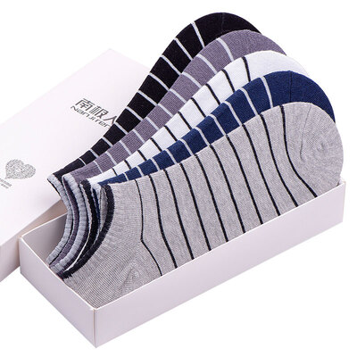 

Jingdong Supermarket] Antarctic socks pure color cotton men and women socks male comfortable business socks sports boat socks NJRCW thin stripes mixed color 5 double
