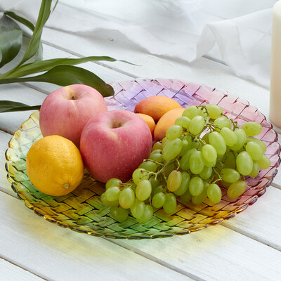 

Jingdong supermarket] green apple colorful glass fruit plate EQ3002-5PS