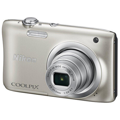

Nikon NIKON Coolpix A100 portable digital camera 2005 megapixel 27 inches screen 5x optical zoom 26mm wide angle silver