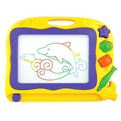 

Jingdong early education Lele fish large color magnetic drawing board children writing board writing graffiti plate with three cartoon stamps educational toys