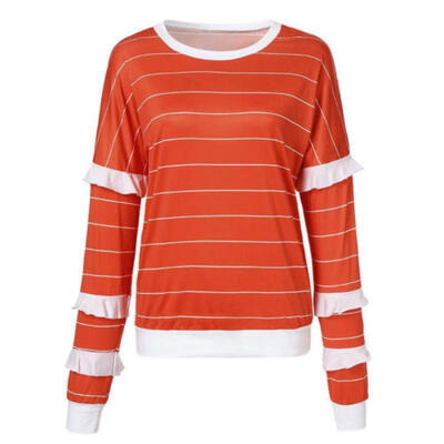 

US NEW Womens Sweater Striped Tops Ladies Pullover Jumper Blouse Plus Size L-5XL