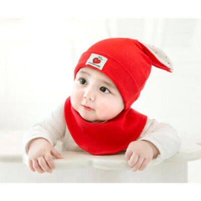 

US Newborn Baby Cotton HatScarf Kids Cute Rabbit Ear Children Soft Accessories