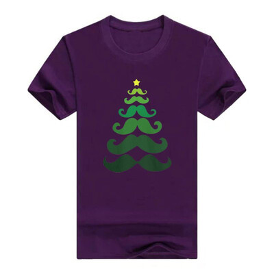 

Christmas Raglan Mustache Tree Holiday Sleeve Mens T-Shirt