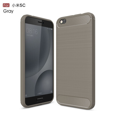

Fivice Xiaomi Mi 5C case Luxury brushed carbon fiber TPU soft shell