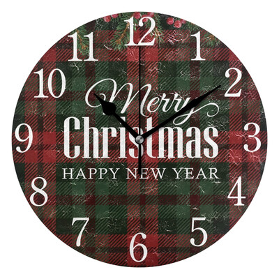 

Wall Clock Arabic Numerals Design Merry Christmas Greeting Card Round