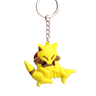 

Pocket Monsters 3D Pokemon Cartoon PVC Keychain Rubber Figure Keyring Ornament Mini Pendant Pikachu Toy Accessories