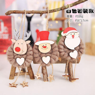 

3Pc Creative Christmas Wooden Sign Decorations Christmas Tree Hanger Door Window