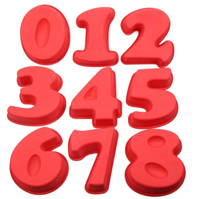

10 inch 0-8 Silicone Molds Cake Digital Numbers Shape Decorating Tool Wedding Birthday Party Baking Mold
