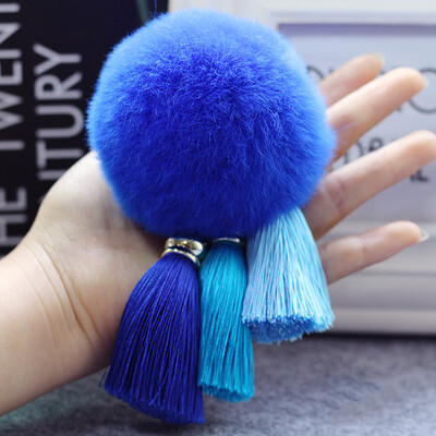 

MyMei Touch Soft Rabbit Fur Ball PomPom Car Cell Phone Pendant Handbag Key Chain Ring