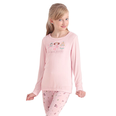 

VIV & LUL children's underwear sets girls autumn clothes autumn pants sets modal DL117190 pink at the end of full 130cm