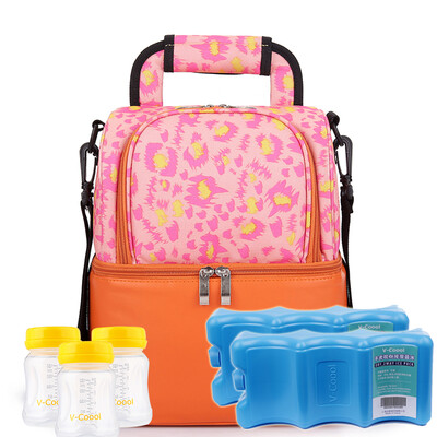 

V-Coool including blue ice&storage bottle breast milk fresh package back milk pack ice pack insulation package orange powder dry blue ice 2 PP wide caliber storage bottle 3